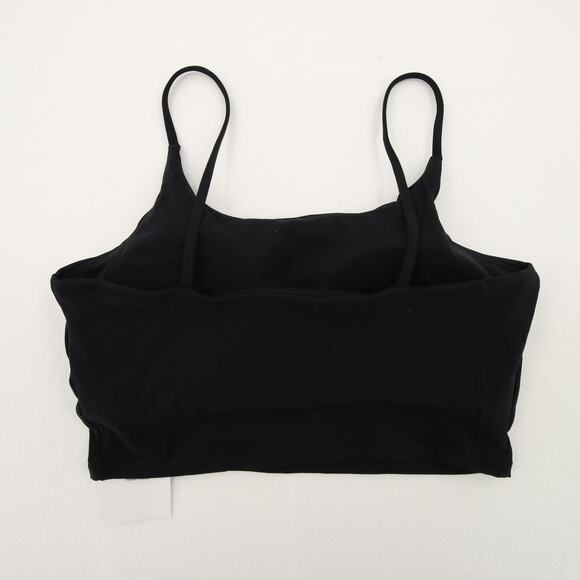Black Crop Top Cami Tank Spaghetti Strap Built-In Bra Removable Cups Basic XXL - Picture 7 of 7